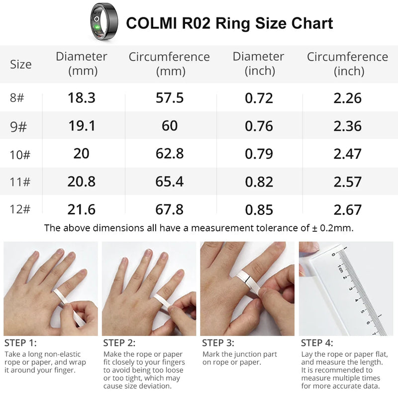 SMART RING - COLMI R02 - Monitore sua saúde