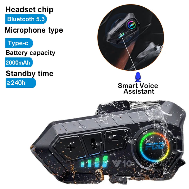 Headset, fone de ouvido e MP3 Player - Bluetooth 5.3 - para capacetes - à prova d'água